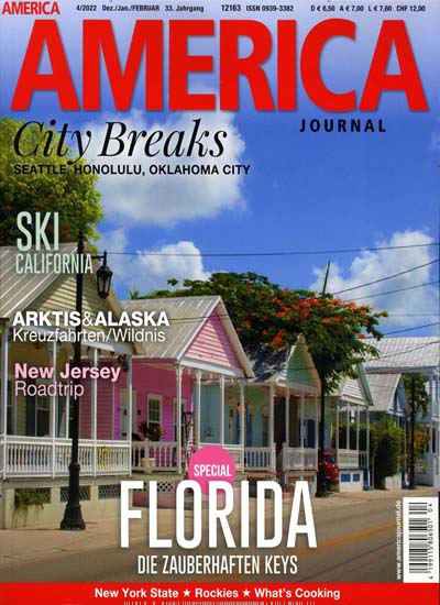 Titelbild der Ausgabe 4/2022 von America Journal. Diese Zeitschrift und viele weitere Reisemagazine, Freizeitmagazine und Wissensmagazine als Abo oder epaper bei United Kiosk online kaufen.