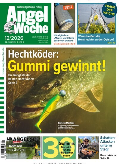 Titelbild der Ausgabe 12/2026 von AngelWoche. Diese Zeitschrift und viele weitere Sportmagazine als Abo oder epaper bei United Kiosk online kaufen.