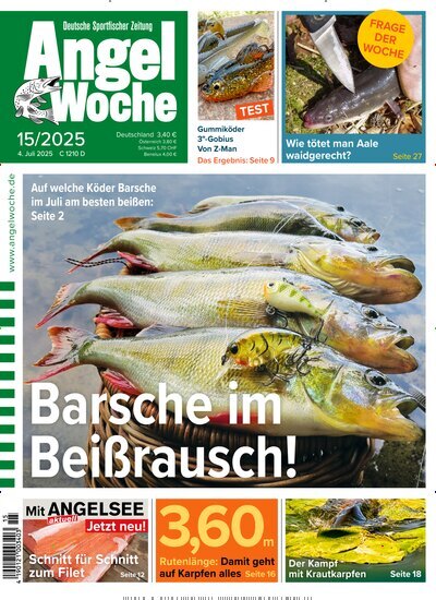Titelbild der Ausgabe 15/2025 von AngelWoche. Diese Zeitschrift und viele weitere Sportmagazine als Abo oder epaper bei United Kiosk online kaufen.