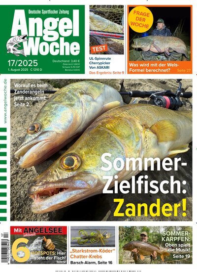 Titelbild der Ausgabe 17/2025 von AngelWoche. Diese Zeitschrift und viele weitere Sportmagazine als Abo oder epaper bei United Kiosk online kaufen.