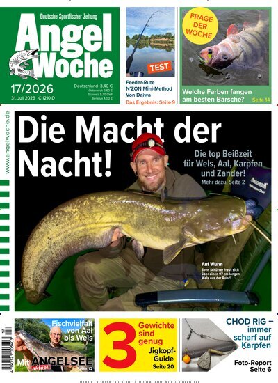 Titelbild der Ausgabe 17/2026 von AngelWoche. Diese Zeitschrift und viele weitere Sportmagazine als Abo oder epaper bei United Kiosk online kaufen.