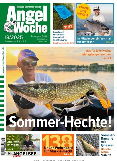 Titelbild der Ausgabe 18/2025 von AngelWoche. Diese Zeitschrift und viele weitere Sportmagazine als Abo oder epaper bei United Kiosk online kaufen.
