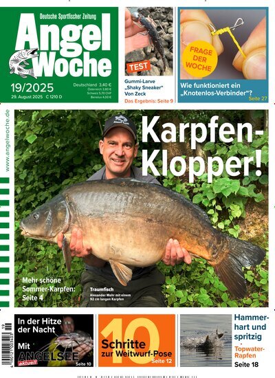 Titelbild der Ausgabe 19/2025 von AngelWoche. Diese Zeitschrift und viele weitere Sportmagazine als Abo oder epaper bei United Kiosk online kaufen.