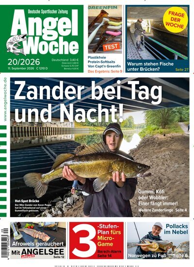 Titelbild der Ausgabe 20/2026 von AngelWoche. Diese Zeitschrift und viele weitere Sportmagazine als Abo oder epaper bei United Kiosk online kaufen.