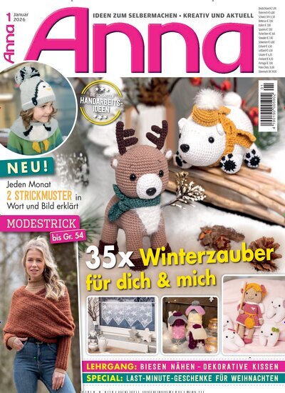 Titelbild der Ausgabe 1/2026 von Anna. Diese Zeitschrift und viele weitere Modemagazine und DIY-Magazine als Abo oder epaper bei United Kiosk online kaufen.