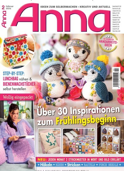 Titelbild der Ausgabe 2/2026 von Anna. Diese Zeitschrift und viele weitere Modemagazine und DIY-Magazine als Abo oder epaper bei United Kiosk online kaufen.
