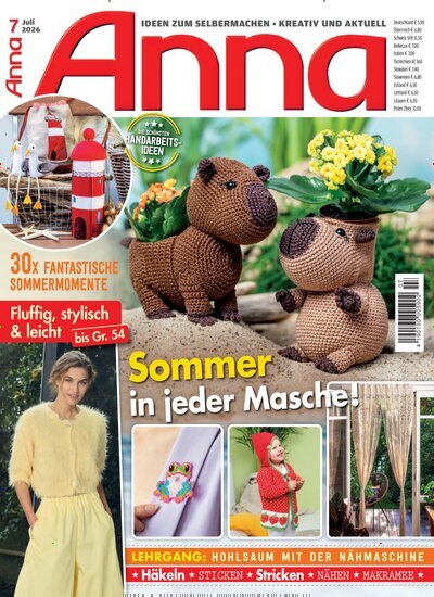 Titelbild der Ausgabe 7/2026 von Anna. Diese Zeitschrift und viele weitere Modemagazine und DIY-Magazine als Abo oder epaper bei United Kiosk online kaufen.