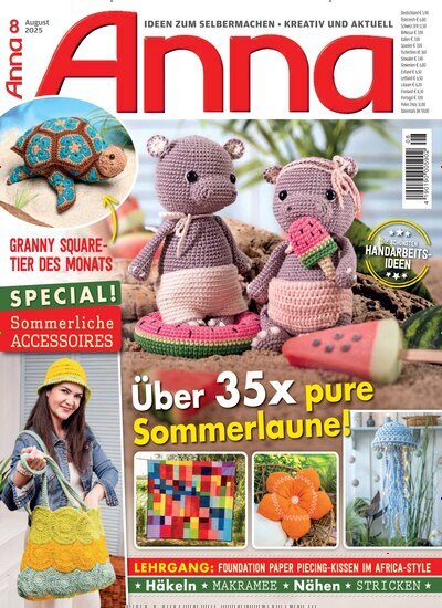 Titelbild der Ausgabe 8/2025 von Anna. Diese Zeitschrift und viele weitere Modemagazine und DIY-Magazine als Abo oder epaper bei United Kiosk online kaufen.