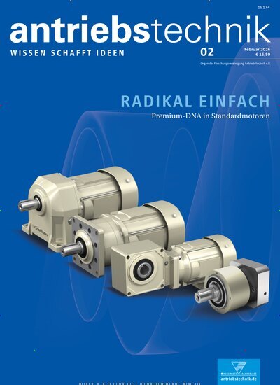 Titelbild der Ausgabe 2/2026 von antriebstechnik. Diese Zeitschrift und viele weitere Industriemagazine und Handwerkmagazine als Abo oder epaper bei United Kiosk online kaufen.