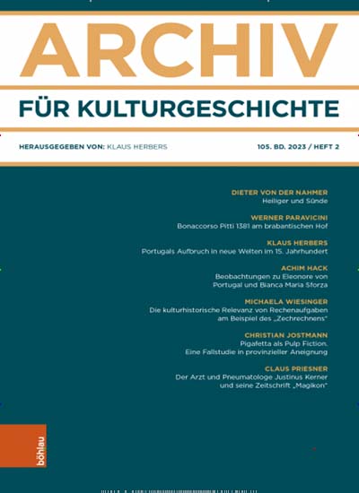 Titelbild der Ausgabe 4/2023 von Archiv für Kulturgeschichte. Diese Zeitschrift und viele weitere Kunstmagazine und Kulturmagazine als Abo oder epaper bei United Kiosk online kaufen.