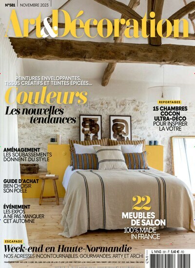 Titelbild der Ausgabe 581/2023 von Art & Décoration. Diese Zeitschrift und viele weitere Gartenzeitschriften und Wohnzeitschriften als Abo oder epaper bei United Kiosk online kaufen.