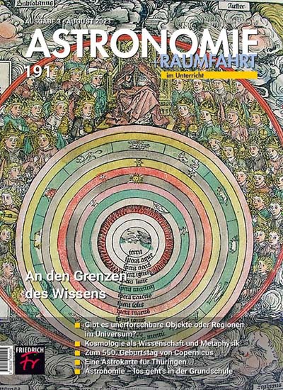 Titelbild der Ausgabe 1/2024 von Astronomie + Raumfahrt. Diese Zeitschrift und viele weitere Zeitschriften für Pädagogik als Abo oder epaper bei United Kiosk online kaufen.