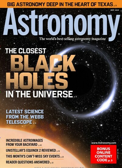 Titelbild der Ausgabe 5/2024 von Astronomy. Diese Zeitschrift und viele weitere Reisemagazine, Freizeitmagazine und Wissensmagazine als Abo oder epaper bei United Kiosk online kaufen.