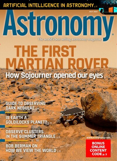 Titelbild der Ausgabe 7/2023 von Astronomy. Diese Zeitschrift und viele weitere Reisemagazine, Freizeitmagazine und Wissensmagazine als Abo oder epaper bei United Kiosk online kaufen.