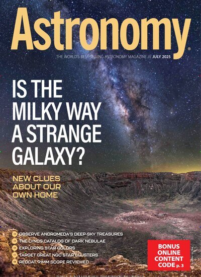 Titelbild der Ausgabe 7/2025 von Astronomy. Diese Zeitschrift und viele weitere Reisemagazine, Freizeitmagazine und Wissensmagazine als Abo oder epaper bei United Kiosk online kaufen.