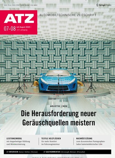 Titelbild der Ausgabe 7/2025 von ATZ Automobiltechnische Zeitschrift. Diese Zeitschrift und viele weitere Industriemagazine und Handwerkmagazine als Abo oder epaper bei United Kiosk online kaufen.