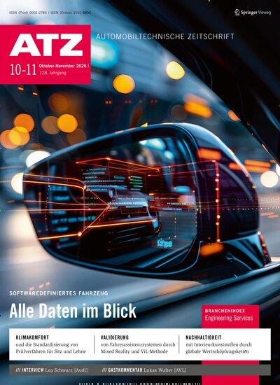 Titelbild der Ausgabe 10/2026 von ATZ Automobiltechnische Zeitschrift. Diese Zeitschrift und viele weitere Industriemagazine und Handwerkmagazine als Abo oder epaper bei United Kiosk online kaufen.