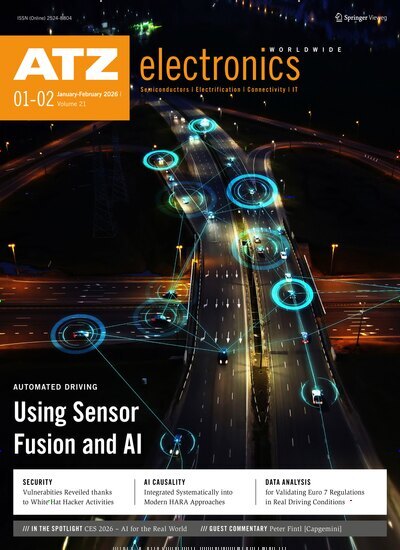 Titelbild der Ausgabe 1/2026 von ATZelectronics worldwide. Diese Zeitschrift und viele weitere Industriemagazine und Handwerkmagazine als Abo oder epaper bei United Kiosk online kaufen.