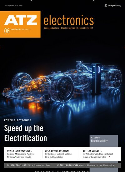 Titelbild der Ausgabe 6/2026 von ATZelectronics worldwide. Diese Zeitschrift und viele weitere Industriemagazine und Handwerkmagazine als Abo oder epaper bei United Kiosk online kaufen.