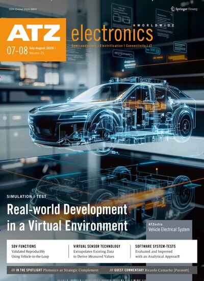 Titelbild der Ausgabe 7/2026 von ATZelectronics worldwide. Diese Zeitschrift und viele weitere Industriemagazine und Handwerkmagazine als Abo oder epaper bei United Kiosk online kaufen.