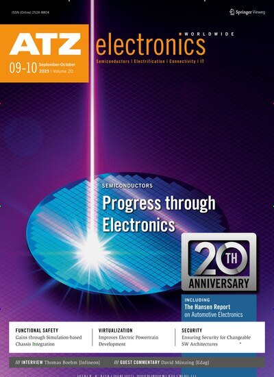 Titelbild der Ausgabe 9/2025 von ATZelectronics worldwide. Diese Zeitschrift und viele weitere Industriemagazine und Handwerkmagazine als Abo oder epaper bei United Kiosk online kaufen.