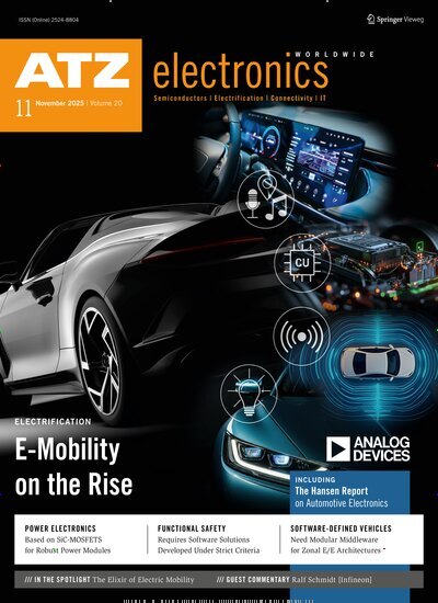 Titelbild der Ausgabe 11/2025 von ATZelectronics worldwide. Diese Zeitschrift und viele weitere Industriemagazine und Handwerkmagazine als Abo oder epaper bei United Kiosk online kaufen.