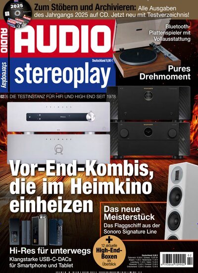 Titelbild der Ausgabe 2/2026 von Audio. Diese Zeitschrift und viele weitere Audiomagazine, Filmmagazine und Fotozeitschriften als Abo oder epaper bei United Kiosk online kaufen.