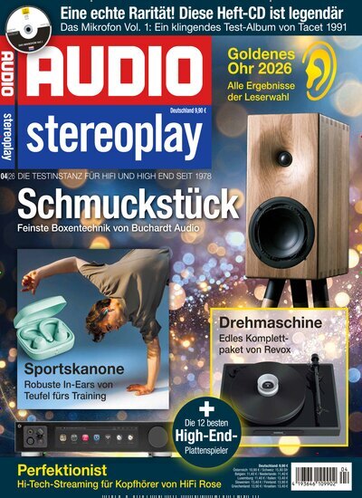 Titelbild der Ausgabe 4/2026 von Audio. Diese Zeitschrift und viele weitere Audiomagazine, Filmmagazine und Fotozeitschriften als Abo oder epaper bei United Kiosk online kaufen.