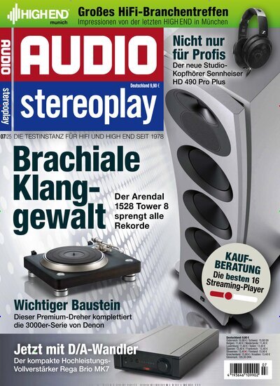 Titelbild der Ausgabe 7/2025 von Audio. Diese Zeitschrift und viele weitere Audiomagazine, Filmmagazine und Fotozeitschriften als Abo oder epaper bei United Kiosk online kaufen.