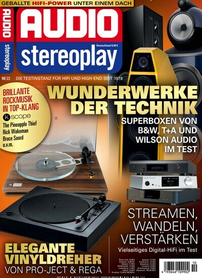 Titelbild der Ausgabe 10/2023 von Audio. Diese Zeitschrift und viele weitere Audiomagazine, Filmmagazine und Fotozeitschriften als Abo oder epaper bei United Kiosk online kaufen.