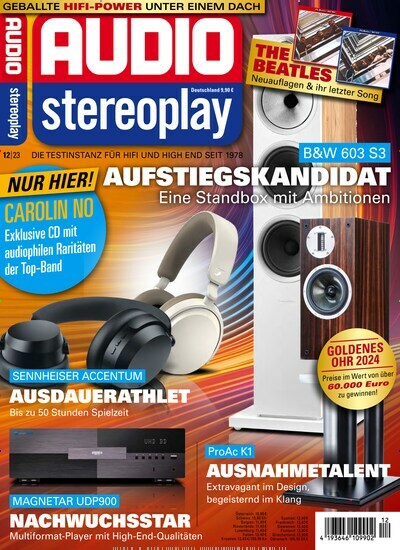 Titelbild der Ausgabe 12/2023 von Audio. Diese Zeitschrift und viele weitere Audiomagazine, Filmmagazine und Fotozeitschriften als Abo oder epaper bei United Kiosk online kaufen.