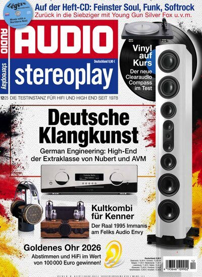 Titelbild der Ausgabe 12/2025 von Audio. Diese Zeitschrift und viele weitere Audiomagazine, Filmmagazine und Fotozeitschriften als Abo oder epaper bei United Kiosk online kaufen.
