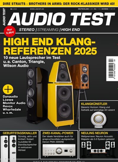 Titelbild der Ausgabe 4/2025 von Audio Test. Diese Zeitschrift und viele weitere Audiomagazine, Filmmagazine und Fotozeitschriften als Abo oder epaper bei United Kiosk online kaufen.