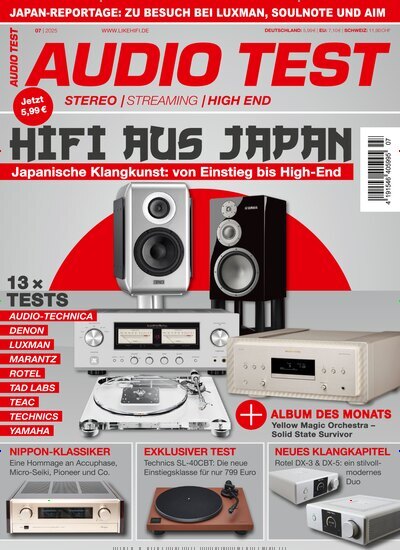 Titelbild der Ausgabe 7/2025 von Audio Test. Diese Zeitschrift und viele weitere Audiomagazine, Filmmagazine und Fotozeitschriften als Abo oder epaper bei United Kiosk online kaufen.