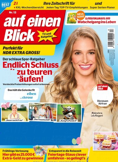 Titelbild der Ausgabe 13/2026 von auf einen Blick. Diese Zeitschrift und viele weitere Programmzeitschriften als Abo oder epaper bei United Kiosk online kaufen.