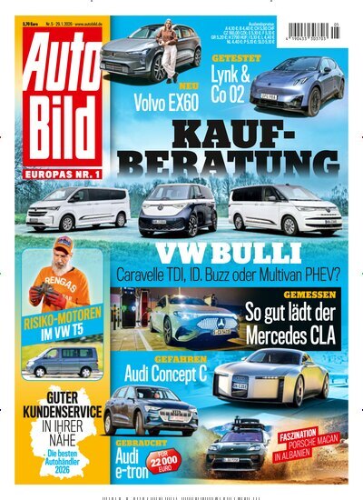 Titelbild der Ausgabe 5/2026 von Auto Bild. Diese Zeitschrift und viele weitere Automagazine und Motorradzeitschriften als Abo oder epaper bei United Kiosk online kaufen.