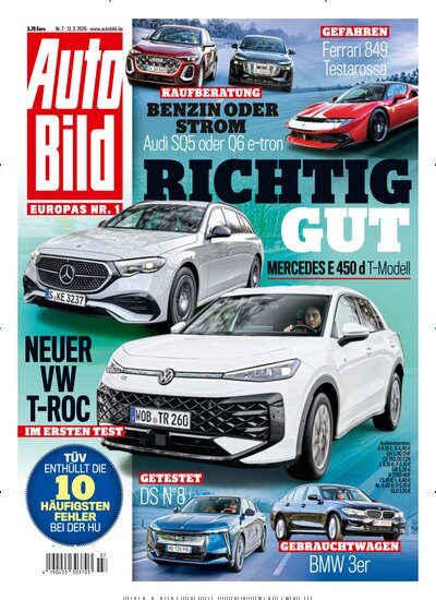 Titelbild der Ausgabe 7/2026 von Auto Bild. Diese Zeitschrift und viele weitere Automagazine und Motorradzeitschriften als Abo oder epaper bei United Kiosk online kaufen.