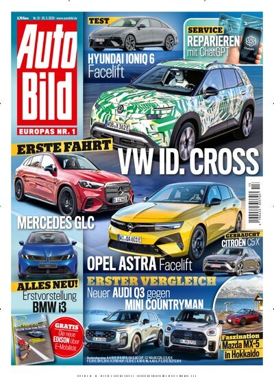 Titelbild der Ausgabe 13/2026 von Auto Bild. Diese Zeitschrift und viele weitere Automagazine und Motorradzeitschriften als Abo oder epaper bei United Kiosk online kaufen.
