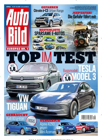 Titelbild der Ausgabe 20/2026 von Auto Bild. Diese Zeitschrift und viele weitere Automagazine und Motorradzeitschriften als Abo oder epaper bei United Kiosk online kaufen.