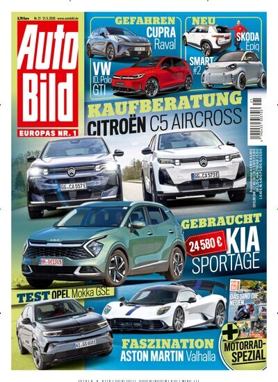 Titelbild der Ausgabe 21/2026 von Auto Bild. Diese Zeitschrift und viele weitere Automagazine und Motorradzeitschriften als Abo oder epaper bei United Kiosk online kaufen.