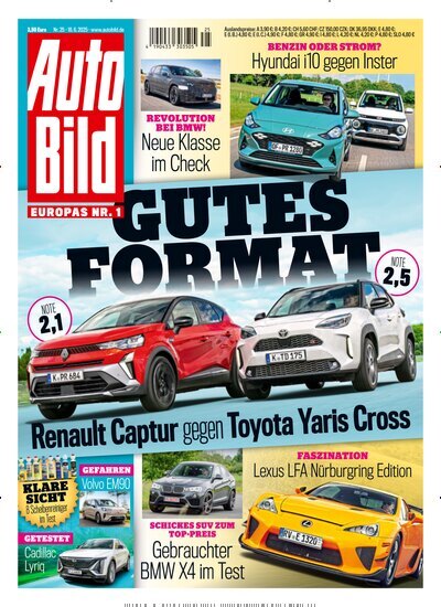 Titelbild der Ausgabe 25/2025 von Auto Bild. Diese Zeitschrift und viele weitere Automagazine und Motorradzeitschriften als Abo oder epaper bei United Kiosk online kaufen.