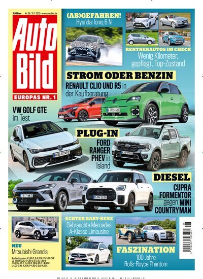 Titelbild der Ausgabe 28/2025 von Auto Bild. Diese Zeitschrift und viele weitere Automagazine und Motorradzeitschriften als Abo oder epaper bei United Kiosk online kaufen.