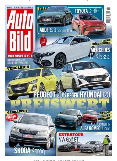 Titelbild der Ausgabe 34/2026 von Auto Bild. Diese Zeitschrift und viele weitere Automagazine und Motorradzeitschriften als Abo oder epaper bei United Kiosk online kaufen.