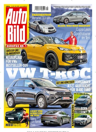 Titelbild der Ausgabe 35/2025 von Auto Bild. Diese Zeitschrift und viele weitere Automagazine und Motorradzeitschriften als Abo oder epaper bei United Kiosk online kaufen.