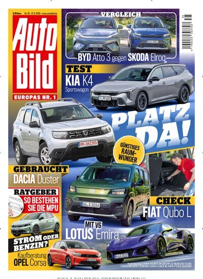 Titelbild der Ausgabe 35/2026 von Auto Bild. Diese Zeitschrift und viele weitere Automagazine und Motorradzeitschriften als Abo oder epaper bei United Kiosk online kaufen.