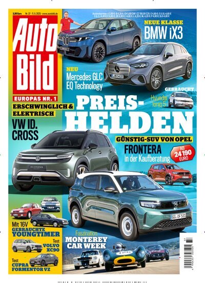 Titelbild der Ausgabe 37/2025 von Auto Bild. Diese Zeitschrift und viele weitere Automagazine und Motorradzeitschriften als Abo oder epaper bei United Kiosk online kaufen.