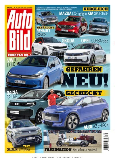 Titelbild der Ausgabe 38/2026 von Auto Bild. Diese Zeitschrift und viele weitere Automagazine und Motorradzeitschriften als Abo oder epaper bei United Kiosk online kaufen.