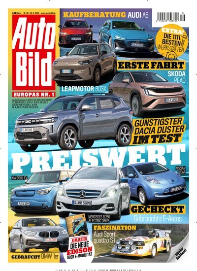 Titelbild der Ausgabe 39/2026 von Auto Bild. Diese Zeitschrift und viele weitere Automagazine und Motorradzeitschriften als Abo oder epaper bei United Kiosk online kaufen.