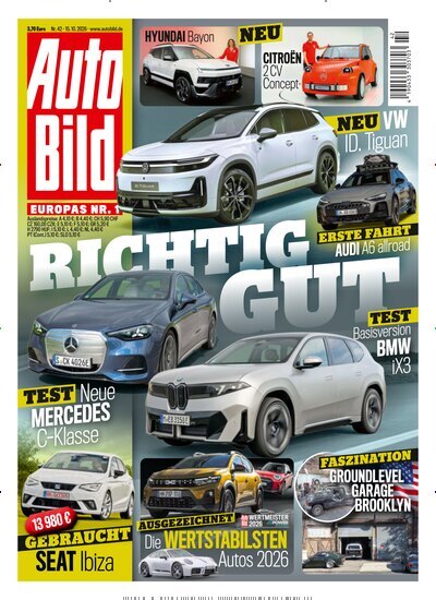 Titelbild der Ausgabe 42/2026 von Auto Bild. Diese Zeitschrift und viele weitere Automagazine und Motorradzeitschriften als Abo oder epaper bei United Kiosk online kaufen.