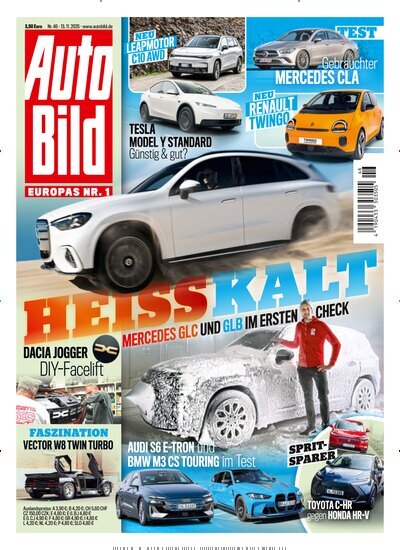 Titelbild der Ausgabe 46/2025 von Auto Bild. Diese Zeitschrift und viele weitere Automagazine und Motorradzeitschriften als Abo oder epaper bei United Kiosk online kaufen.